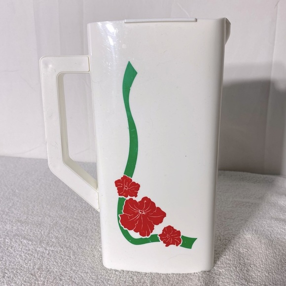Vintage Totoon White Green Red Plastic Pitcher - Picture 1 of 14